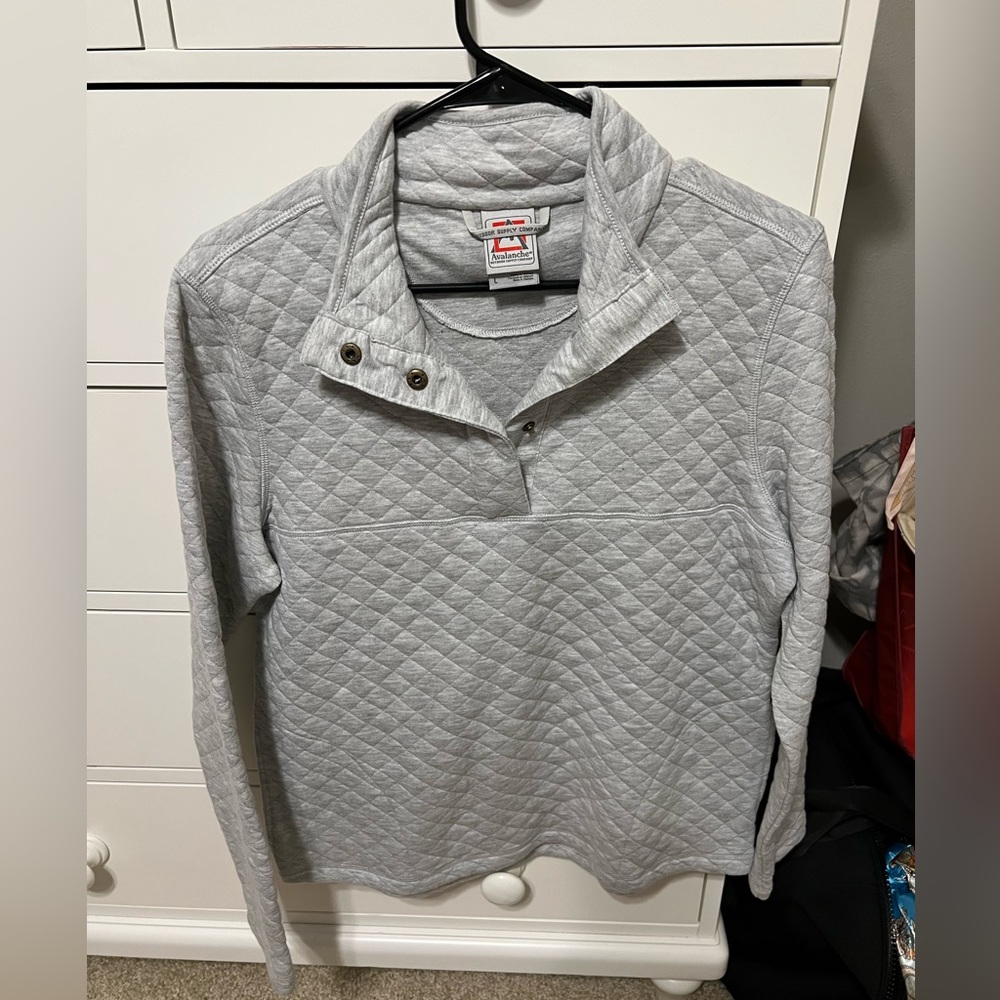 Grey button up pullover